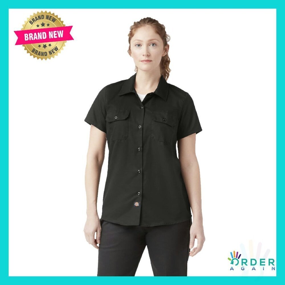 Short Sleeve Work Shirt Classic Fit Twill Blend Professional Utility Top